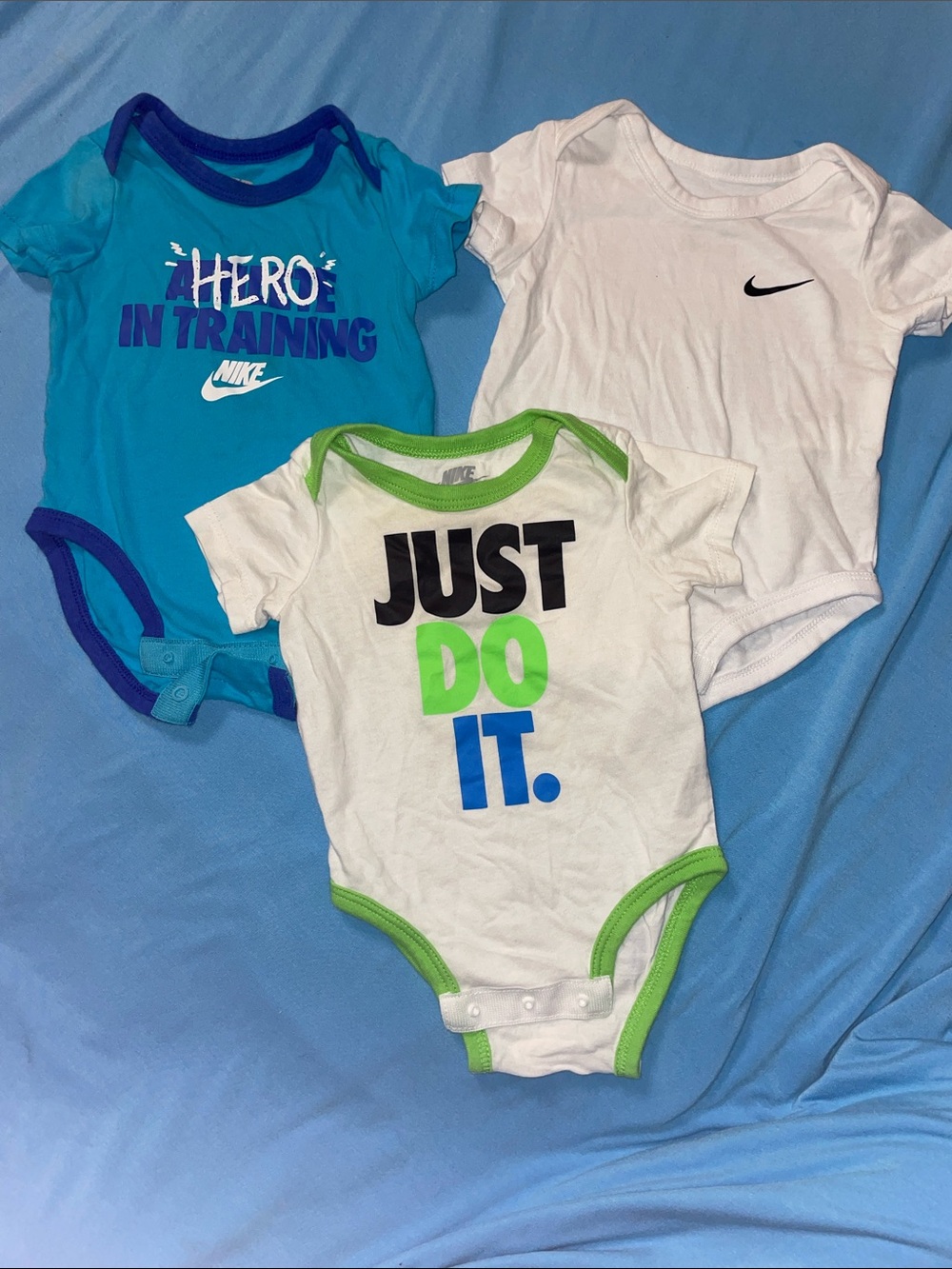 Nike Kids' Short Sleeve One-Piece Bodysuit - White/Blue/Teal
